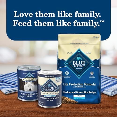 Blue Buffalo Homestyle Recipe Senior Wet Dog Food, Made with Natural Ingredients, Chicken Dinner with Garden Vegetables, 12.5-oz Cans (12 Count)