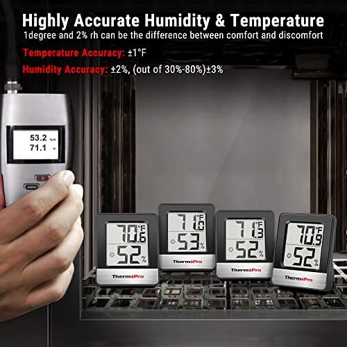 ThermoPro TP49 Digital Hygrometer Indoor Thermometer Humidity Meter Room Thermometer with Temperature and Humidity Monitor Mini Hygrometer Thermometer