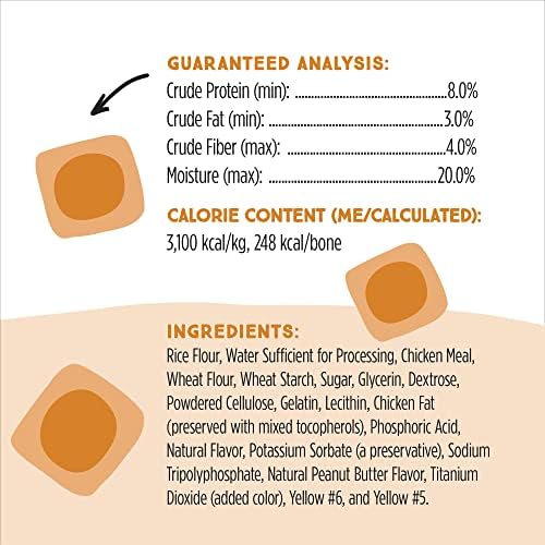Ultra Chewy Peanut Butter Double Treat Bones: Long-Lasting Dog Treats Made in USA for Large and Small Breeds, Highly Digestible, Ideal for Aggressive Chewers (12 Count)