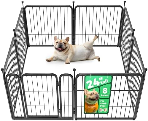 FXW Rollick Unleashed Dog Playpen for Yard, RV Camping, 24 inch 8 Panels for Small and Puppy Dogs│Patented