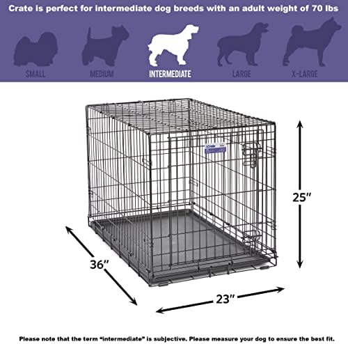 MidWest Homes for Pets Newly Enhanced Single & Double Door iCrate Dog Crate, Includes Leak-Proof Pan, Floor Protecting Feet, Divider Panel & New Patented Features