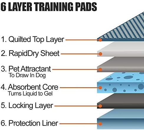 BV Puppy Pads Leak-Proof 100 Count 22"x 22" - Absorbent Pee Pads for Dogs with 6-Layer Design, Rapid Dry Sheet & Built-in Attractant - Dog Pad with Odor Control, Perfect for Puppies & Senior Dogs