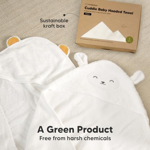 KeaBabies Hooded Baby Towel for Newborn - Viscose Derived from Bamboo Large Baby Bath Towels with Hood for Boys, Girls, Toddler, Extra Absorbent & Soft Newborn Bath Essentials (Lamb)
