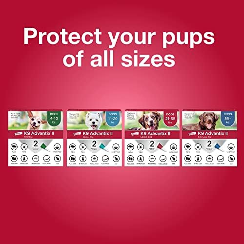 K9 Advantix II Medium Dog Vet-Recommended Flea, Tick & Mosquito Treatment & Prevention | Dogs 11-20 lbs. | 2-Mo Supply