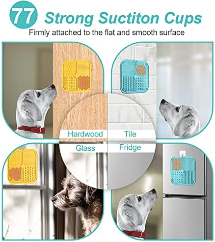 LUKITO 3PCS Licking Mat for Dogs & Cats with Suction Cups, Dog Peanut Butter Lick Pads for Anxiety Relief & Boredom Reducer, Slow Feeder Dog Bowls, Perfect for Bathing, Grooming and Training