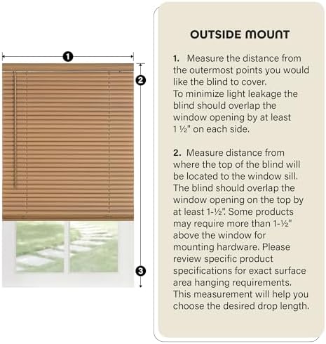 Cordless Light Filtering Mini Blind - 26 Inch Width, 64 Inch Length, 1" Slat Size - Pearl White - Cordless GII Morningstar Horizontal Windows Blinds for Interior by Achim Home Decor