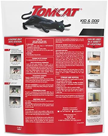 Tomcat Mouse Killer Child and Dog Resistant, Refillable Station for Indoor and Outdoor, 1 Station and 16 Poison Block Refills
