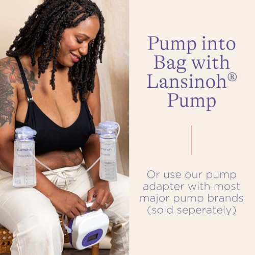 Lansinoh Breastmilk Storage Bags, 200 Count Value Pack, Baby Essentials, Fast Freeze & Thaw Breast Milk Bags for Baby Bottle Feeding, Superior Strength & Stretch, 6 Ounce