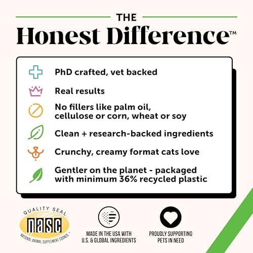 Cat Hairball Support Crunchy & Creamy Chews, Hairball Remedy Treats, Cat Furball Treatment, Supports Skin & Coat, Vitamins for Digestion, Chicken (30-Day Supply)