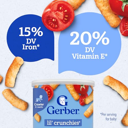 Gerber Snacks for Baby Lil Crunchies, Garden Tomato, 1.48 Ounce (Pack of 6)