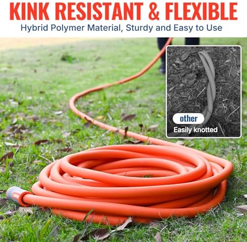 YAMATIC Heavy Duty Short Garden Hose 5/8 in x 5 ft with Swivel Fitting, Super Flexible Leader hose,All-weather, Lightweight, Burst 600 PSI