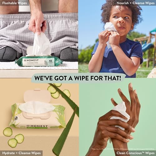 The Honest Company Clean Conscious Multi-Use Wipes | Hypoallergenic + Unscented for Sensitive Skin | Over 99% Water, Compostable, Plant Based, Baby Wipes | Pattern Play, 720 Count