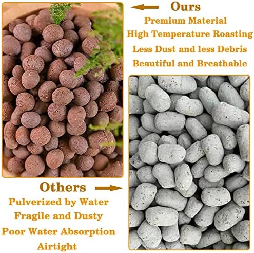 Legigo 10 LB Organic Leca Clay Pebbles for Plants, 4mm-16mm 100% Natural Leca Balls for Indoor Plants, Hydroton Clay Pebbles for Plants Hydroponic Aquaponics Growing Orchid Drainage Terrarium