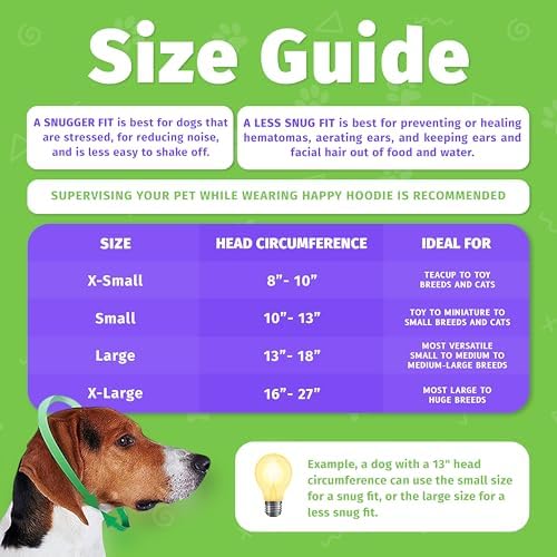 Happy Hoodie The Original Dog & Cat Calming Band - American Brand - Anxiety Relief/Noise Protection - Grooming - Thunder - Fireworks (Large, Black) - Since 2008