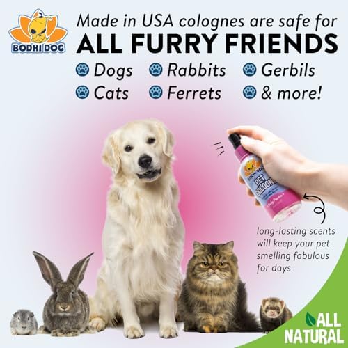 Bodhi Dog Premium Dog Cologne - Deodorizing Dog Perfume & Conditioner for Dogs & Cats - Natural Long Lasting Spray - Keeps Pets Fresh All Day - Gentle & Safe Formula, Made in USA (Baby Powder 4 Fl Oz)