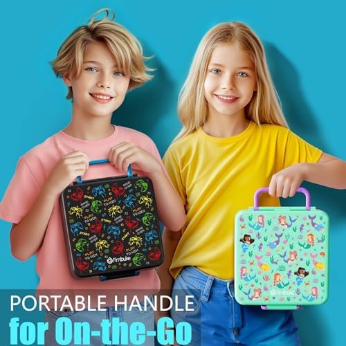 Fimibuke Bento Box for Kids Adult with Thermos, 3-4 Compartment 60OZ Toddler Lunch Box Container with Leakproof 8OZ Insulated Food Jar, Sauce Jar, Utensil for School Boy Girl, BPA-Free Dishwasher Safe