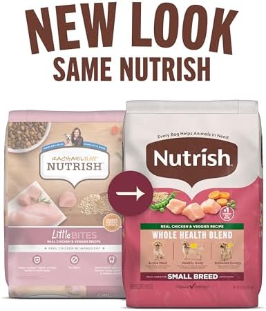 Nutrish Small Breed Real Chicken & Veggies Recipe Whole Health Blend Dry Dog Food, 14 lb. Bag, Packaging May Vary (Rachael Ray)