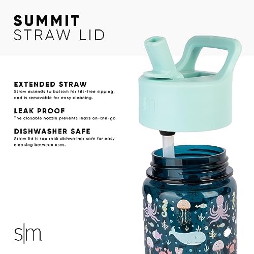 Simple Modern Disney Minnie Mouse Kids Water Bottle Plastic BPA-Free Tritan Cup with Leak Proof Straw Lid | Reusable and Durable for Toddlers, Girls | Summit Collection | 12oz, Minnie Mouse Retro
