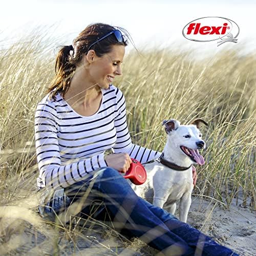 FLEXI New Classic Cord Retractable Dog Leash for Small Dogs up to 33 lbs. – 26 ft., Black | Tangle-Free Pet Walking Leash with One-Handed Brake, Pause, Lock|German Quality Product