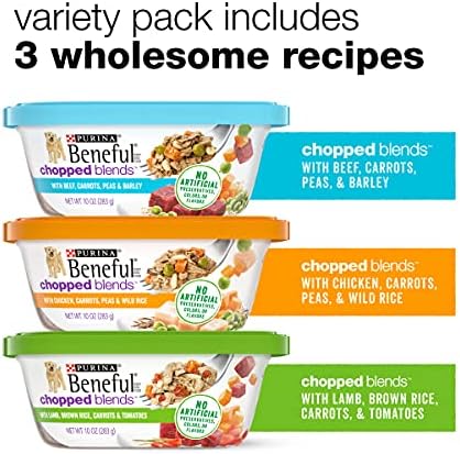 Purina Beneful Wet Dog Food Variety Pack, Chopped Blends - (12) 10 oz. Tubs