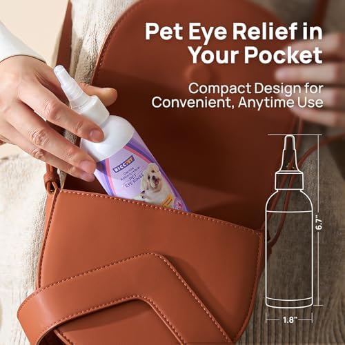 HICC PET Dog Eye Drops 5.1 fl oz Eye Drops for Dogs and Cats Vet-Recommended Dog Eye Infection Treatment to Soothe Infection Allergy, Relieve Dry Eyes Pink Eyes, Pet Tear Stain Cleaner