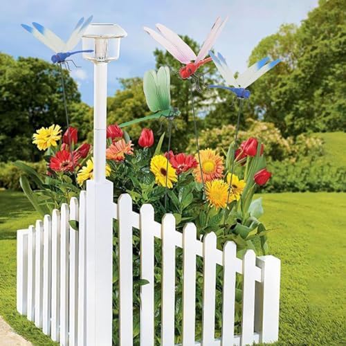 9 Pack Dragonfly Clip,3D Dragonfly Garden Stakes Decor,Fly Deterrent,Dragonfly Humming Bird Stakes,Deer and Horse Fly Deterrent,Garden Bird and Fly Scare Devices for Indoor Outdoor
