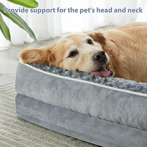 BFPETHOME Orthopedic Dog Bed for Extra Large Dogs-Big Waterproof Sofa Dog Bed with Removable Washable Cover, Large Pet Bed with Waterproof Lining and Nonskid Bottom,Pet Bed for Large Dogs