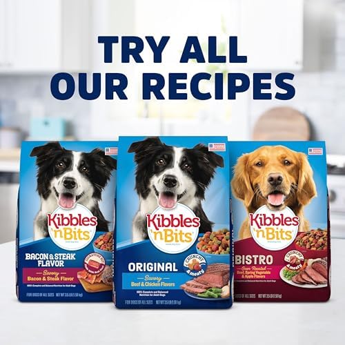 Kibbles 'n Bits Bistro Dry Dog Food, Oven Roasted Beef, Spring Vegetable & Apple Flavors for Adult Dogs, 45 lb. Bag