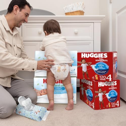 Huggies Natural Care Cucumber, Aloe and Vitamin E Baby Wipes, Hypoallergenic, Scented, 10 Flip-Top Packs (560 Wipes Total), Packaging May Vary
