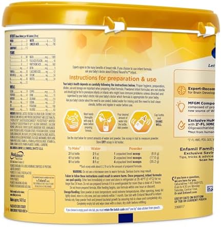 Enfamil NeuroPro Baby Formula, MFGM* 5-Year Benefit, Expert-Recommended Brain-Building Omega-3 DHA, Exclusive Immune Supporting HuMO6 Blend, Infant Formula Powder, Baby Milk, 20.7 Oz