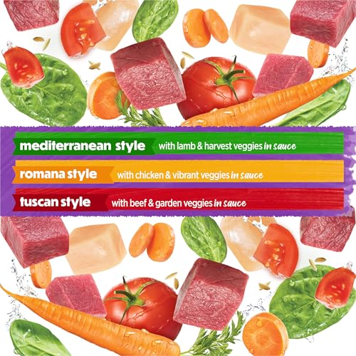 Purina Beneful Medleys Wet Dog Food Variety Pack with Tuscan, Romana, and Mediterranean Style Dog Food in Dog Gravy, 30 Pack - (Pack of 30) 3 oz. Cans
