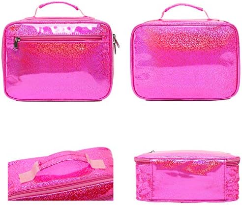 FlowFly Kids Lunch box Insulated Soft Bag Mini Cooler Back to School Thermal Meal Tote Kit for Girls, Boys,Pink