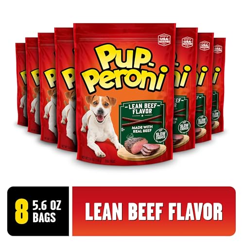 Pup-Peroni Dog Treats, Lean Beef Flavor, 5.6 Ounce (Pack of 8), Made with Real Beef, 90% Fat Free