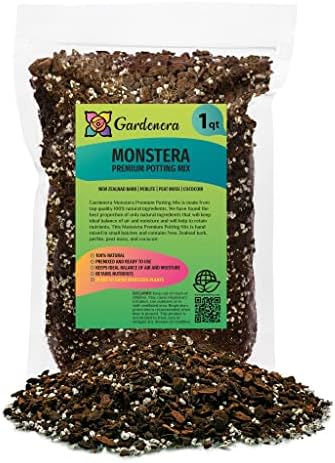 Premium Monstera Potting Soil - Quick Drain Potting Soil for Growing and Repotting Monstera Deliciosa/Swiss Cheese Plant - 1 Quart Bag