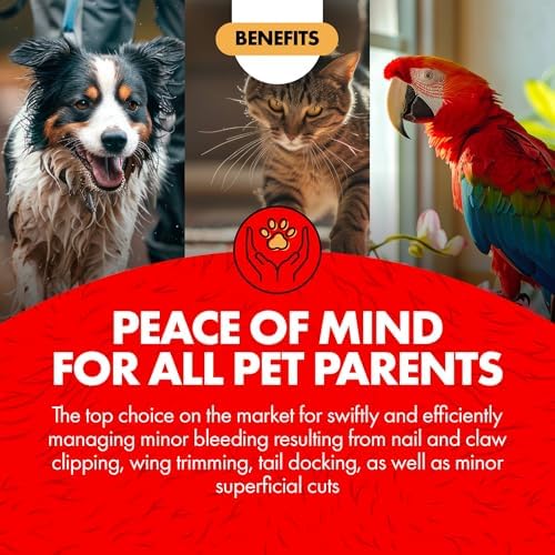 Miracle Care Kwik Stop Styptic Powder For Dogs, Cats and Birds, 1.5 Ounce, Fast-Acting Blood Stop Powder with Pain Relieving Benzocaine