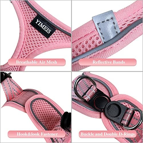 YIMEIS Dog Harness and Leash Set, No Pull Soft Mesh Pet Harness, Reflective Adjustable Puppy Vest for Small Medium Large Dogs, Cats (Pink, Small (Pack of 1)