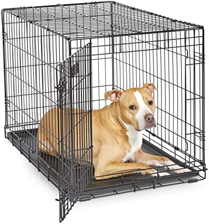 MidWest Homes for Pets Newly Enhanced Single & Double Door iCrate Dog Crate, Includes Leak-Proof Pan, Floor Protecting Feet, Divider Panel & New Patented Features