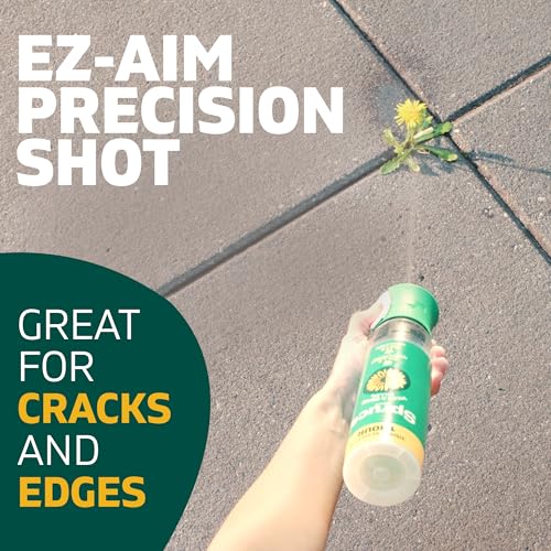 Spruce EZ-AIM Grass and Weed Killer Spray - Precision Shot for Cracks, Edges & Small Spaces - Starts Wilting in 1 Hour, Dead Weeds in 24 Hours (3 Pack, 10 Oz Each)