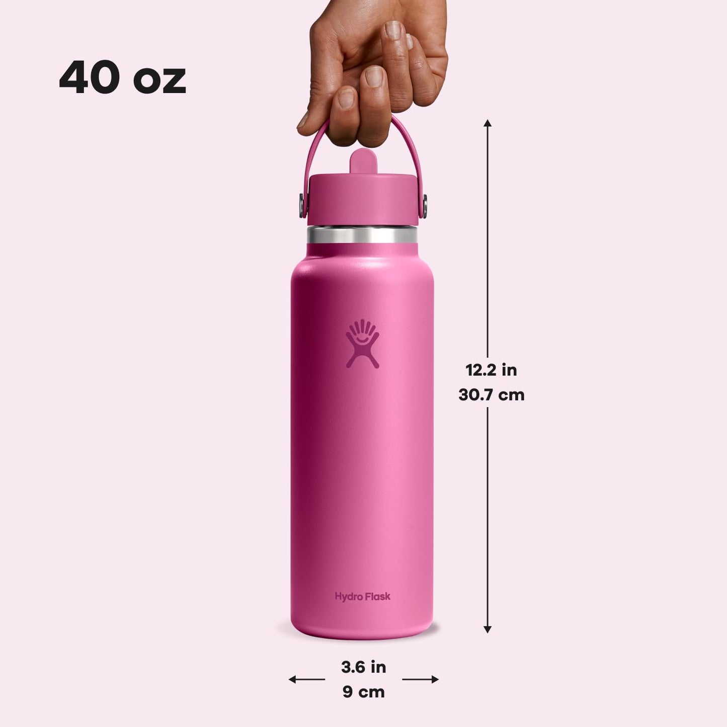 Hydro Flask 40 Oz Wide Flex Straw Cap Bottle - Insulated Stainless Steel - Wide Straw Lid, Non Spill, Leakproof in Reef