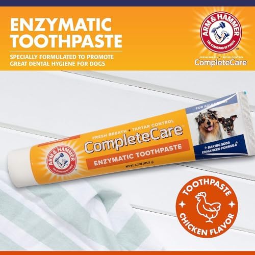 Arm & Hammer Complete Care Enzymatic Dog Toothpaste for Puppies and Adult Dogs - Pet Dental Care for Clean Teeth 6.2 Ounce (Pack of 6)