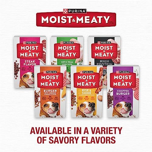 Purina Moist and Meaty Burger With Cheddar Cheese Flavor Dry Soft Dog Food Pouches - 36 ct. Pouch