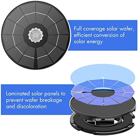 AISITIN 3.5W Solar Fountain Pump for Water Feature Outdoor DIY Solar Bird Bath Fountain with Multiple Nozzles, Solar Powered Water Fountain for Garden, Ponds, Fish Tank and Aquarium