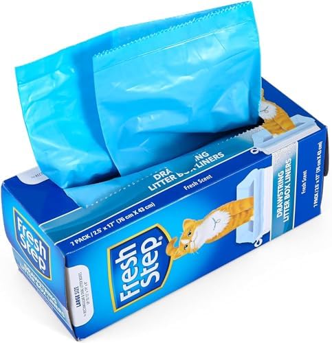 Fresh Step Drawstring Large Litter Box Liners | Heavy Duty Liners for Cat Litter Box | Scented & Unscented Available | Quick & Easy Cleanup, Scented, Large - 3 Pack