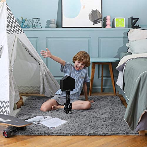 Ophanie Area Rugs for Bedroom, Upgrade Non-Slip Grey Fluffy Soft Shag Carpet, Indoor Floor Gray 4x6 Fuzzy Shaggy Living Room Plush Rug for Kids Home Dorm Decor Aesthetic