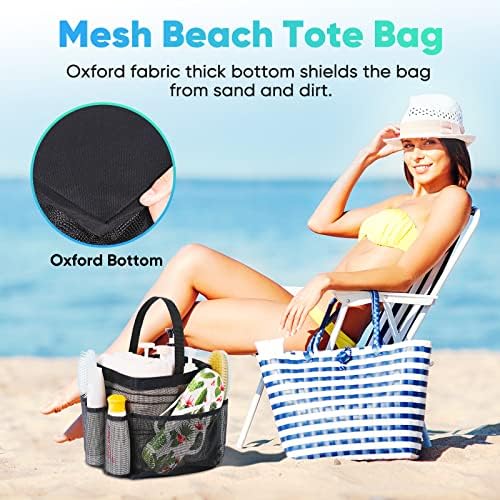 Mesh Shower Caddy Portable for College Dorm Room Essentials, 8-Pocket Large Capacity Shower Bag for Beach, Swimming, Gym