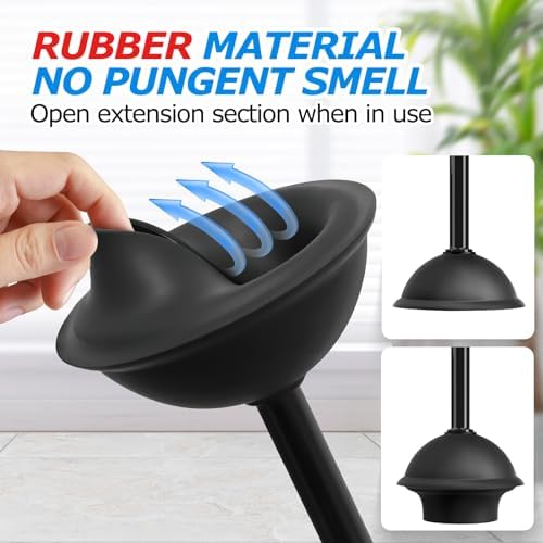 2 in 1 Toilet Plunger and Brush Set,Extended Handle Plunger,Toilet Bowl Brush Plunger Set,Bathroom Cleaning Tools ,Toilet Brush Plunger Combo,Cleaning Brush,Bathroom Cleaning Supplies