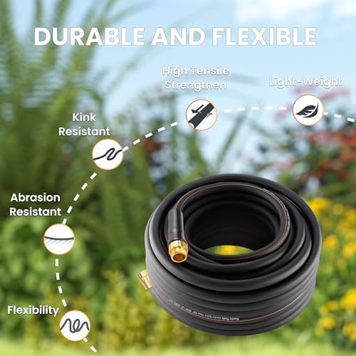 Giraffe Tools Garden Hose 6ft x 5/8", Short Water Hose Heavy Duty, Lightweight, Flexible Hybrid Hose with Swivel Handle, Male to Female Fittings