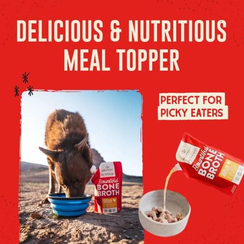 Stella & Chewy's Human-Grade Grass-Fed Beef Bone Broth for Dogs - Joint & Gut Health Liquid Food Topper with Collagen & Turmeric, 16 Fl Oz Resealable Pouch (Pack of 6)