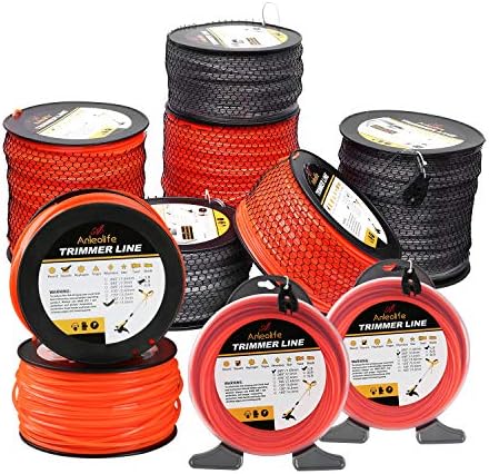 A ANLEOLIFE 1-Pound Commercial Square .080-Inch-by-557-ft String Trimmer Line Donut,with Bonus Line Cutter, Orange