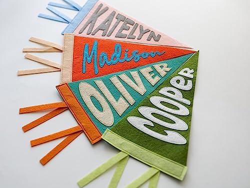 Duty Covered - Rosanbella Personalized Name Pennant for Nursery Room Decor, Baby Shower Gift, Baby Boy Girl Name Nursery Flag, Baby Name Banner Flag Wall Hanging, Specify the Colour by Yourself